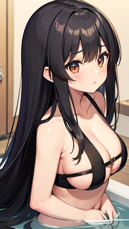 Long black hair sister、Big Breasts、bath