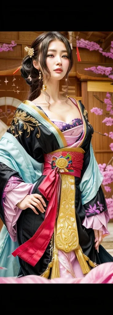 a close up of a woman in a dress with a fan, inspired by Nishikawa Sukenobu, my dress up darling anime, sengoku - era art style, from sengoku period,l, beautiful alluring woman, inspired by Fujiwara Takanobu, sengoku era, royal elegant pose, realistic 