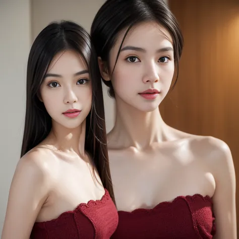 Realistic, realistic skin color, detailed skin, shiny skin, high quality, ultra-high pixels, correct Asian female anatomy, a 28-year-old Asian beauty, Asian beauty aesthetic face, petite figure, long hair, pure face, sexy figure, the background is a messy ...