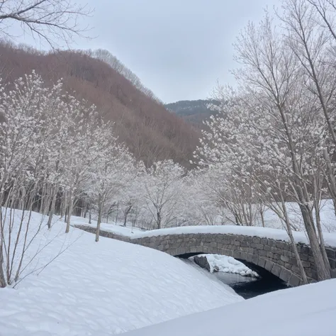 realistic,score_9, score_8_up, score_7_up, BREAK,
The image depicts a serene scene of a woman dressed in traditional Hanfu sitting in the snow. She is wearing a Hanfu with a blend of light blue and dark blue, complemented by a matching belt. The woman is s...