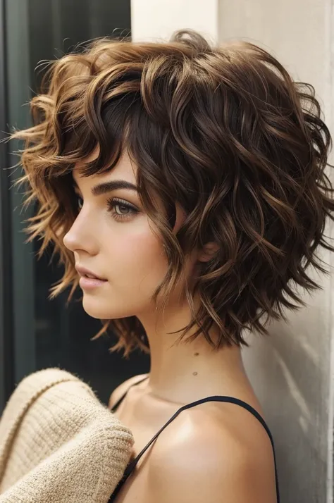 Short messy hair cuts, and wavy