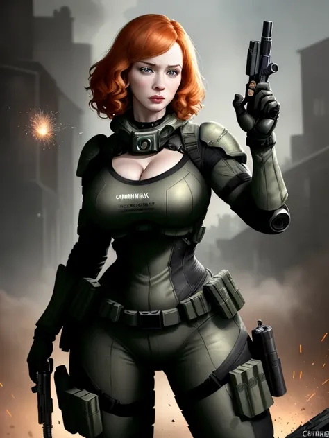 imagine christina hendricks as an call of duty character, christina hendricks as a video game character, call of duty, christina...