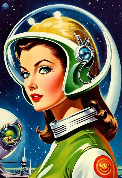 retro futuristic, ((retro futurism)), ((science fiction)), 1950s, (((1960s))), 1970s, (alien women),