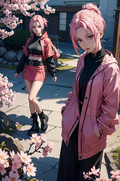 Create a Sakura Haruno character redesign 