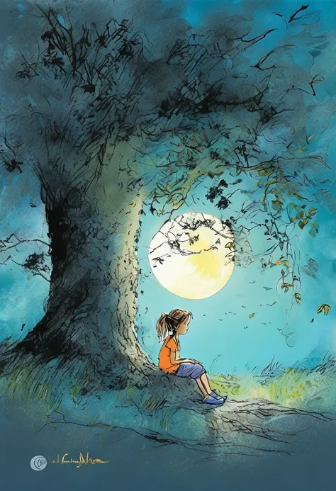 
(a girl with headphones, sitting at the foot of a tree, under the moonlight ) by Quentin Blake, style byQuentin Blake, scene by Quentin Blake, art byQuentin Blake, color by Quentin Blakeatmosphere by Quentin Blake, lights byQuentin Blake, textures by Que...