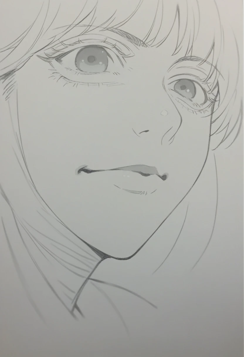 face drawing de mulher com fundo preto e branco, pointy face, anime sketch, sketch of a caucasian face, detailed anime face, pointy face and grey eyes, face anime portrait, an anime drawing, face detailed, detailed anime soft face, face drawing, anime face...