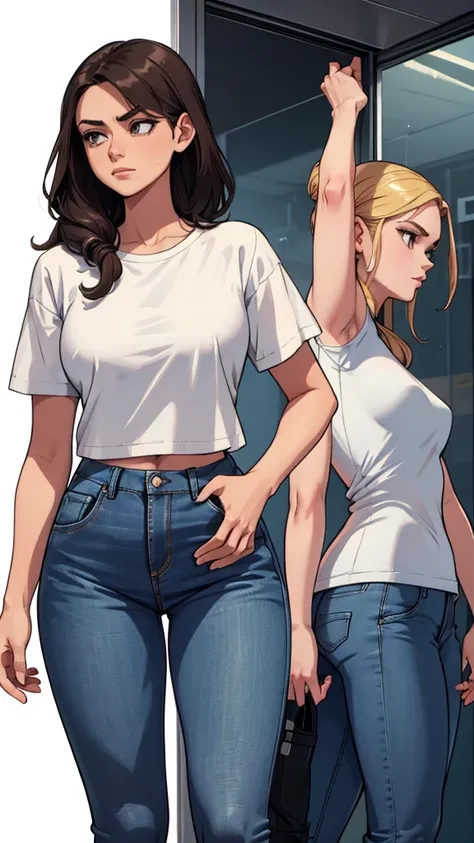 Andrea was taller, with the same slim build, only her character was more closed and serious, her clothing was very sporty, tennis jeans and a white t-shirt.