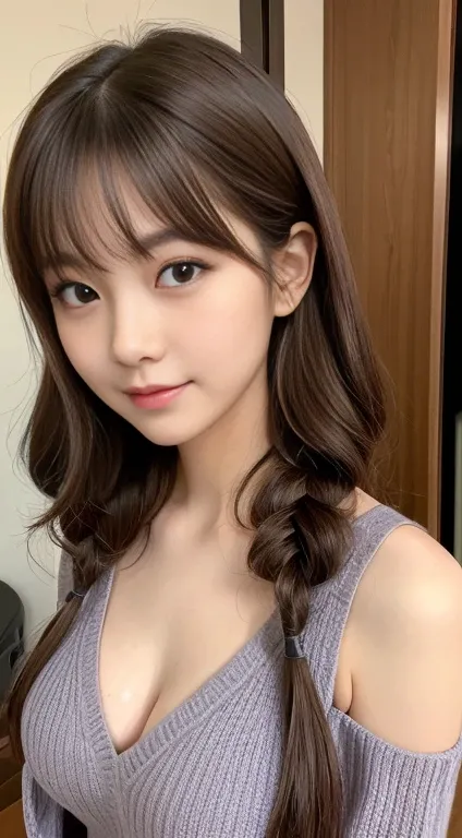 Highest quality, 8K, masterpiece :1.3)), whole body, Sharp focus :1.2, Beautiful woman with perfect figure :1.4, Slim Abs :1.2, ((Dark brown hair, Big Breasts :1.2)), (masterpiece:1.3), (8K, Photorealistic, Raw photo, Best image quality: 1.4), Japanese sch...