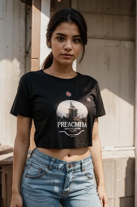 Mockup modelo  com tshirt  preta