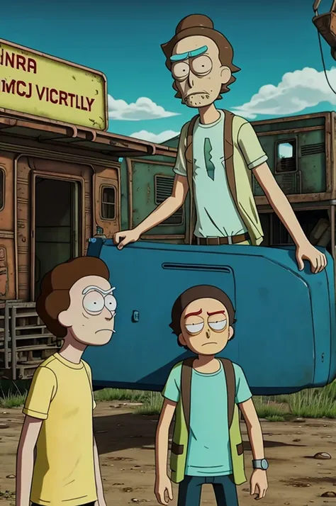 Rick y morty en un refugio de fallout