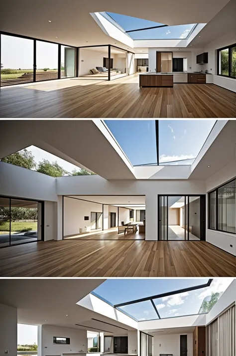 A house that has 2 floors, without facade , The second floor is divided into two rooms, one where there is a bedroom and the other where the bathroom is., the triangular roof and on both sides of the roof a window, downstairs the kitchen and living room