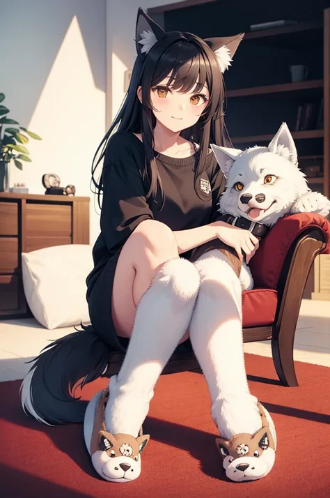 wolf slippers