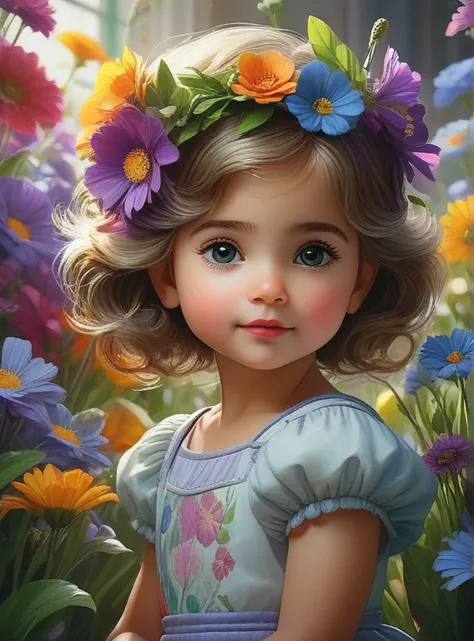 Art by Dona Gelsinger, a cute beautiful little one girl, fits in the proposition, hyper-detailed, flowers, watercolour, illustration, Artstation Trending,
Hyper-Detailed Colorful Intricate Generative Lines, arthouse, illustration, hyper-realistic, Large Re...