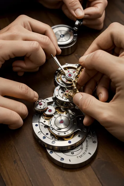 Watchmaker repairing watches