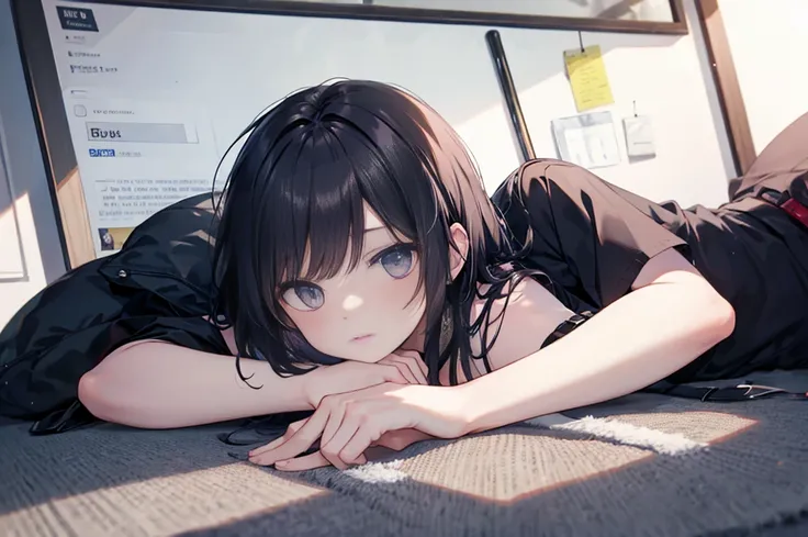 drk1,Lying down,Viewer&#39;s perspective,bed,Blushing,Open Mouth Smile,Face close up