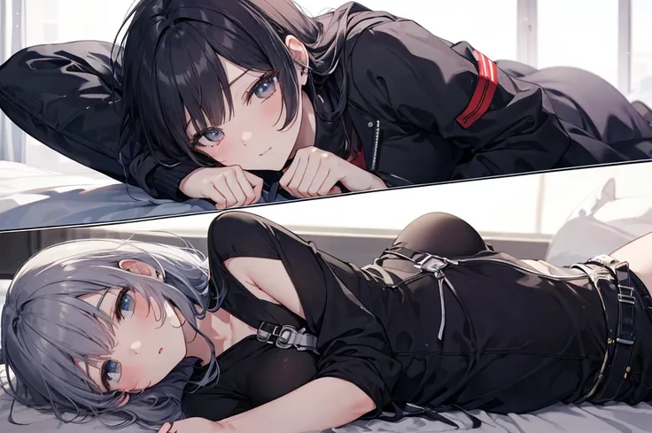 drk1,Lying down,Viewer&#39;s perspective,bed,Blushing,Open Mouth Smile,Face close up