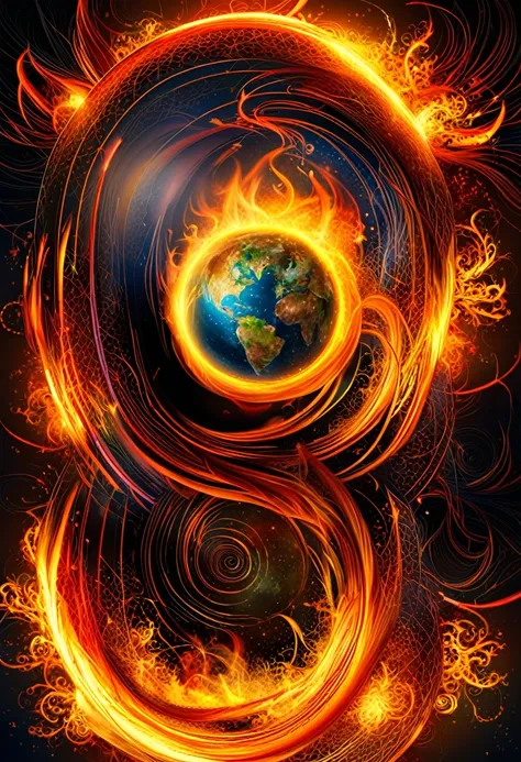 The flame burns in a circle, fiery, Icon with fire halo, Ring of Fire, balls of fire, party, Orange flame in the background, mtu, Fire type, (firey), Black fireball, Farenado, Flame Hell, hell, fire theme, firey, Hellfire, hell, flashy, melted glass ball i...