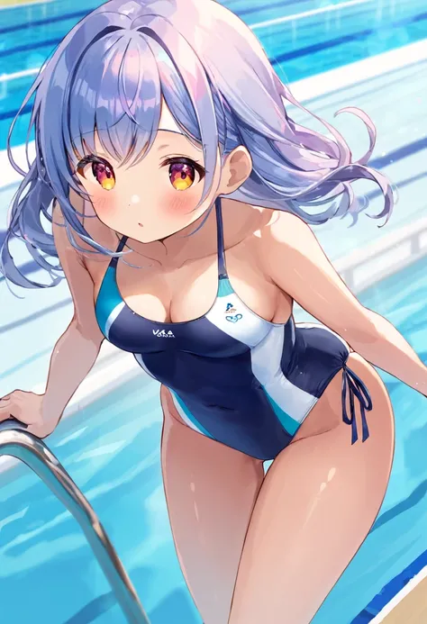 Highest quality、High resolution、Detailed Background、Beautiful girl in her 20s、Cute hair colors、Sexy competition swimwear、Perfect body line、Olympic、Swimmers compete in a variety of styles in the pool