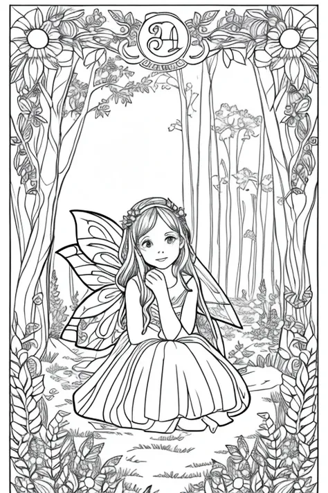 create me a coloring book about an enchanted forest with fairies for children 30 drawings 
