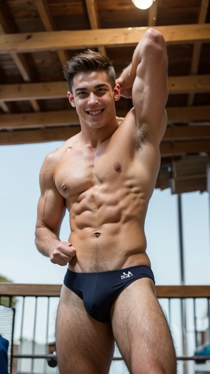 8ABS Muscle boys sexy guy cool guy cute boy sexy boy smile Pectoral Muscle ripped eight pack Nude sport model body-building athlete high school track athlete 18-year-old fair skin