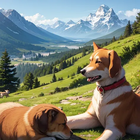 dog and mountain