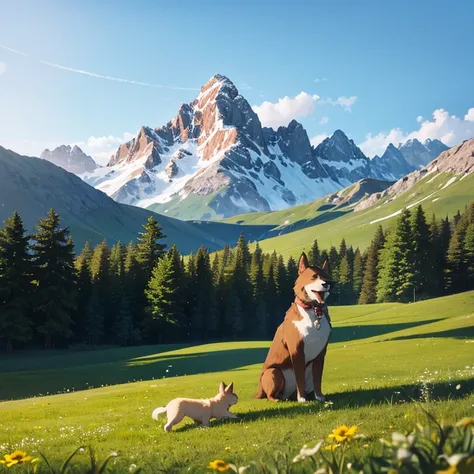 dog and mountain