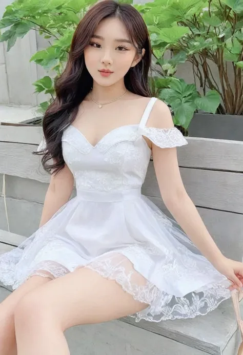 ((Best high quality:1.2)), Work of art, (8k), extremely detailed, ((High detail:1.2)), (HotLexi woman), Solo, ((24 years old pretty perfect Korean Ulzzang female:1.4)), (sexy dress),