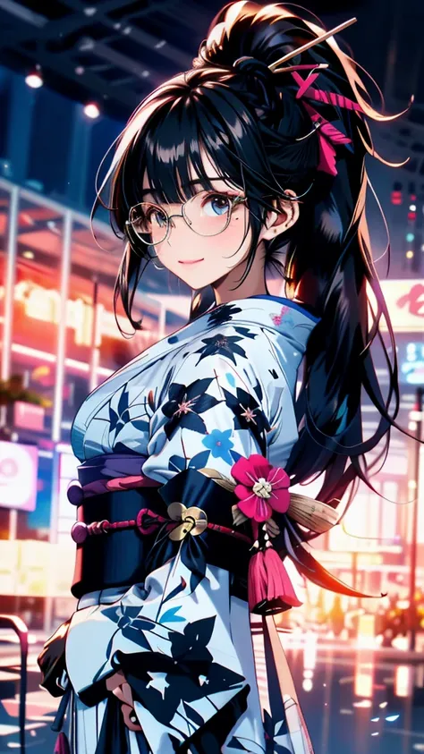 Black Hair, bangs, curtained hair, crossed bangs, Long Hair, Messy Hair, ponytail, とてもLong Hair, Black Hair, bangs, curtained hair, crossed bangs, Long Hair, Messy Hair, ponytail, とてもLong Hair, Big Hair, ((Glasses)), Hair Ears, Tying up hair, Hair flap, wi...