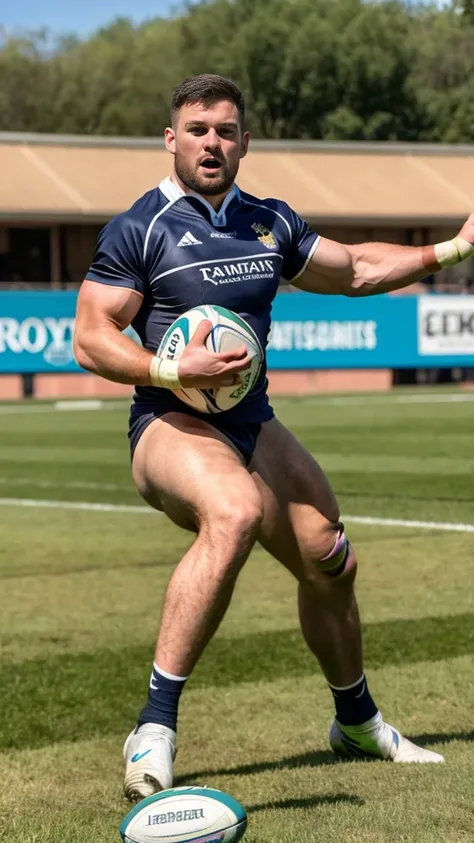 naked, nude, and his legs and dick are complety naked,in the depths of the rugby pitch, where sweat and passion intertwine, emer...