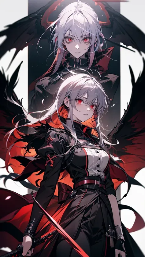 With red wings、Anime girl with a sword in her hand, 2b, 2b ..., Devil Anime Girl, Nightcore, From Arknights, epic anime fantasy, Gothic Maiden Anime Girl, Spectacular artwork of anime, Gapmoe Yandere Grimdark, Hell demon with wings, Anime Wallpaper, Specta...