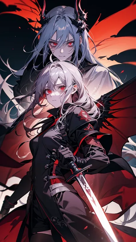 With red wings、Anime girl with a sword in her hand, 2b, 2b ..., Devil Anime Girl, Nightcore, From Arknights, epic anime fantasy, Gothic Maiden Anime Girl, Spectacular artwork of anime, Gapmoe Yandere Grimdark, Hell demon with wings, Anime Wallpaper, Specta...