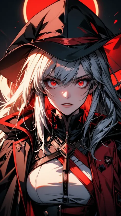 Close-up portrait of a person in uniform and hat, Lucky Winner, portrait Gap Moe Yandere Grimdark, Gap Moe Yandere Grimdark, 2b, 2b ..., from Arknights, Alucard, Arknights, vampire, Detailed Anime Character Art, 1 7 year old anime goth girl, With eyes that...