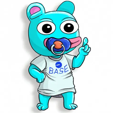 
 cartoon character with light blue color with pacifier