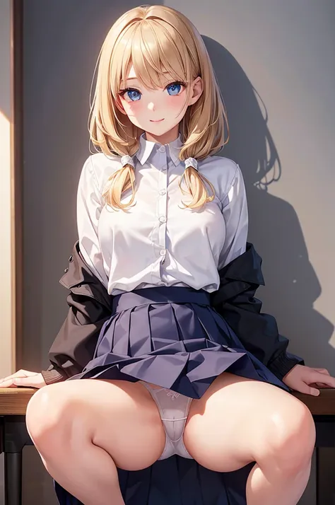 (Browsing Caution:0.99)、beautiful girl, (Roll up your skirt), Looking into the camera, Angle from below, Short skirt, Squat, A shy smile,  Beautiful Skin, ((Highest quality, 16K, Tabletop: 1.3)), 1 Girl, The light shines on your face, Highly detailed face,...