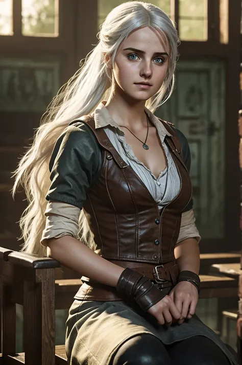 High school Girl that looks like Ciri from the Witcher video game series 