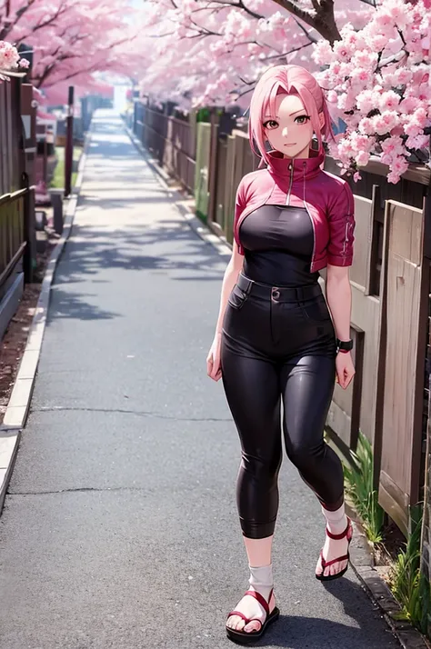 Sakura haruno steps on you POV with her feet.
