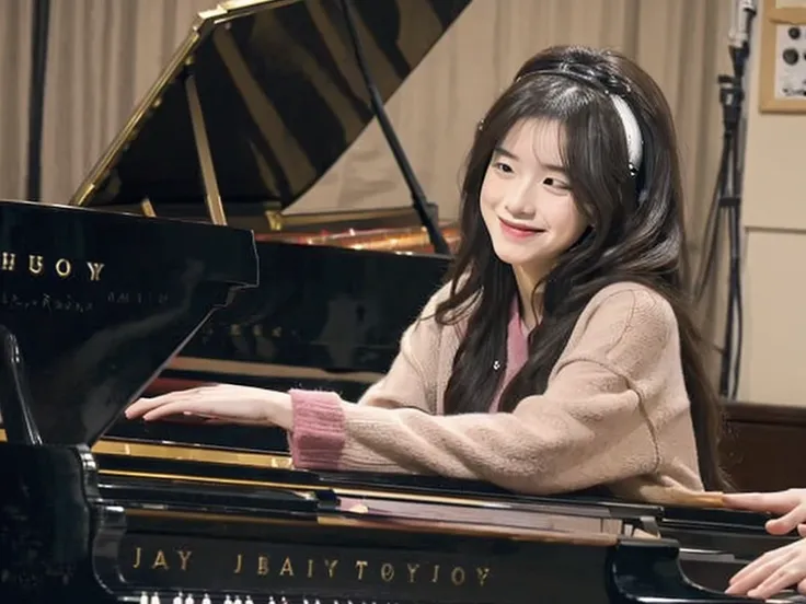 Please create an image of a woman in her 20s that matches the image below using a flat design.。
***
Nice to meet you。I&#39;m Mai Tokoro, a piano teacher.。
I、To share the joy of music with many people through the piano々I want to convey to。In the lesson、Not ...