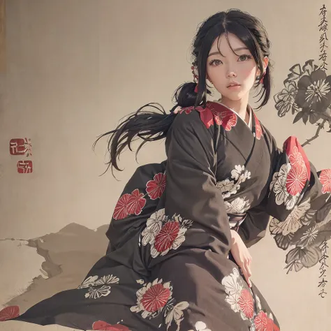 woman、House、Tattered、Black Hair、Japanese、Edo、era、Daytime、kimono