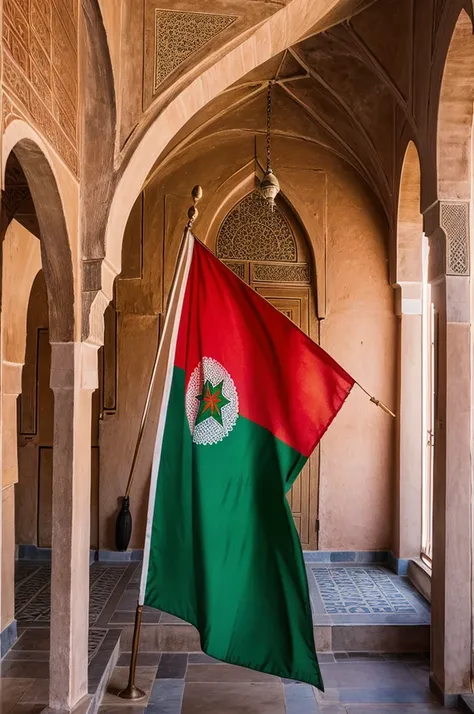 A flight with full colour of Morocco flag 
