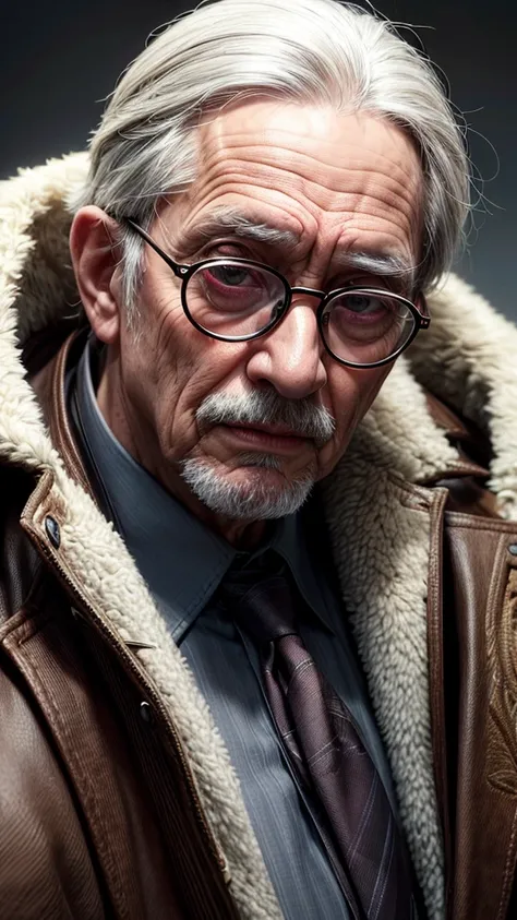 A portrait of an elderly man wearing glasses, detailed face, old man, glasses, portrait, elderly, detailed, realistic, photorealistic, 8k, high resolution, masterpiece, cinematic lighting, dramatic chiaroscuro lighting, warm color palette, intricate detail...