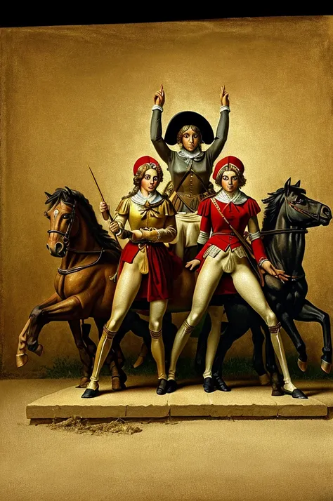 generate a painting of the four horsemen of apocalypse, jacques - louis david, jacques louis david, inspired by jacques-louis da...