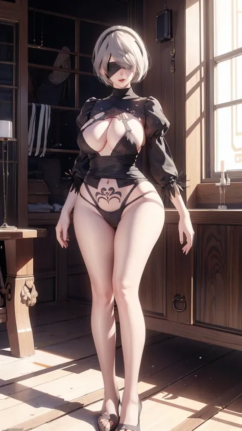 (best quality, 4k, 8k, highres, masterpiece:1.2), ultra-detailed, (realistic, photorealistic, photo-realistic:1.37), intricate details, a young woman, long elegant fingers, video game character, 2B, Yoruha No.2 Type B, NieR Automata, high resolution, beaut...