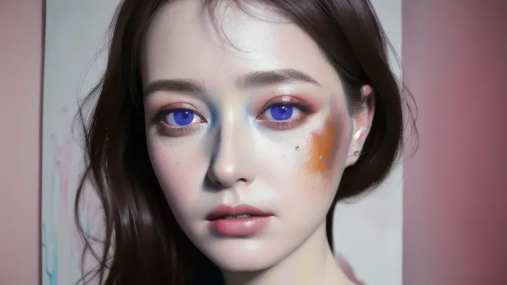 Android Beauty, Powerful paintings inspired by Francis Bacon, Ultra-realistic surrealism, Hyperrealism, fear, art, hyper real painting, Realistic illustration painting, カラフルなHyperrealism, Hyper-realistic digital art