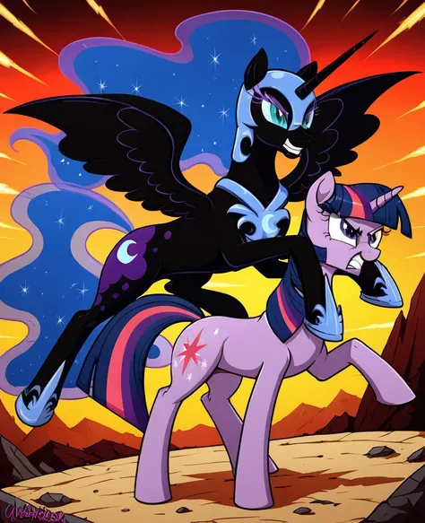 Pony nightmare moon fight Twilight Sparkle 