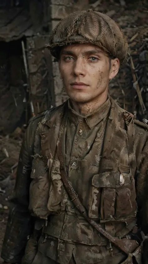 (masterpiece), best quality, expressive eyes, perfect face, all quiet on western front, man, trenches, dirty, uniform, realistic...