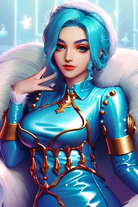 ((Лучшее качество)), ((шедевр)), (подробный), Jinx from League of Legends in blue wet latex