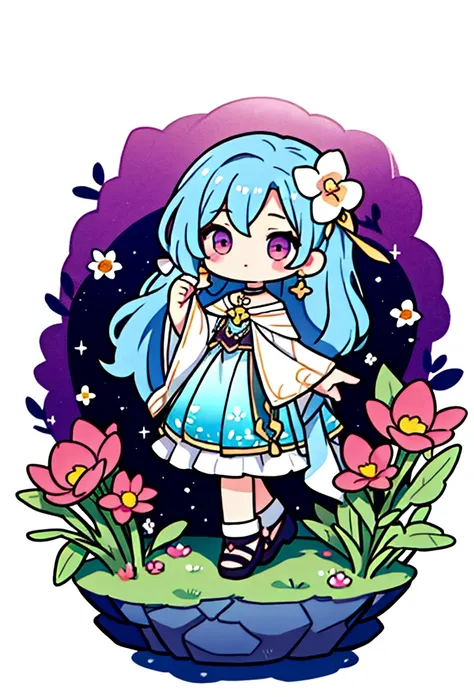 chibi with flowers