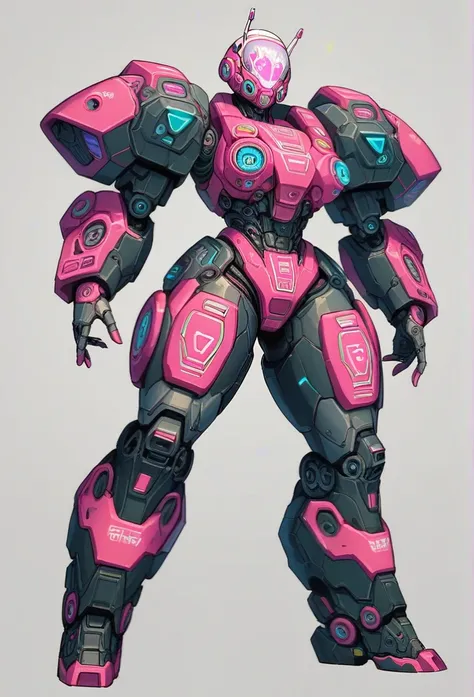 ((Artistic)), ((Complex details)), ((perfect line)), ((Canvases))OC: 1woman: Female_jaeger_robot, Futuristic Armor, Futuristic helmet/mask/mask, Colors "Vibrant black","Vibrant pink","Pink colour decoration", Futuristic, polished,Super_Soldier_Futuristic_S...