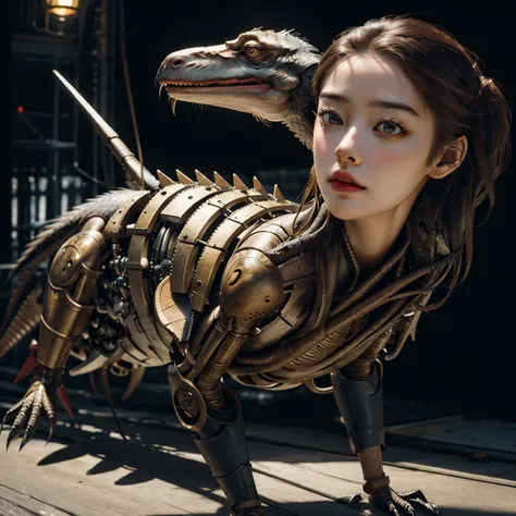 meccog, full shot, full body, Best quality, masterpiece, ultra high res, (photorealistic:1.4), absurdres,cinema lighting, (a best long shot photo of a mechanical girl),(koh_amberheard:0.9), insanely detailed face, fantasy scifi creature, hyper realistic, s...