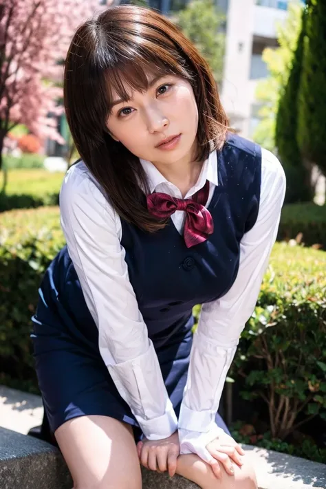 Medium Size Display, Medium Shot, Written boundary depth, Photograph the whole body, Movie angle, masterpiece, Highest quality, Very detailed, CG, 8k wallpaper, Beautiful Face, Delicate eyes, Otome, alone, smile, bangs, have,Business Blouse,Business Skirt、...